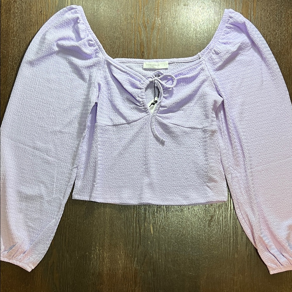 Lilac Puff Sleeve Women's Blouse